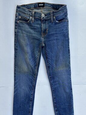 Hudson Colette Mid-Rise Skinny Crop Denim Blue Jeans Distressed - Size 24
